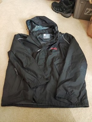 Outer Boundary Men's 2XL Jacket Windbreaker Zip Up Hooded Coca-Cola Black Rain