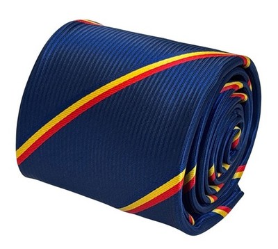 Herren Designer Krawatte Navy Rumänien Flagge Blau Gelb Rot Von Frederick Thomas