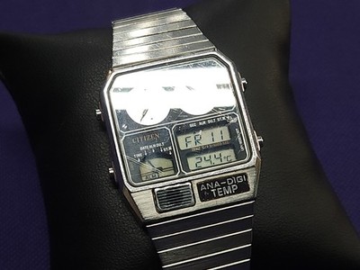 Vintage Citizen Ana Digi Temp 8982-085019 Gn-4-s Wristwatch for