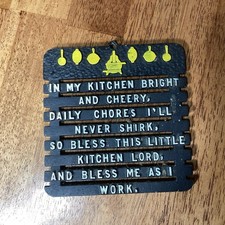 Vintage Metal Trivet Bright & Cheery/Bless Th...