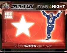 2021-22 Upper Deck Credentials #1S-7 John Tavares Star of the Night: First Star