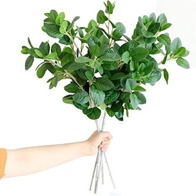 Artificial Eucalyptus Branches Faux Greenery Fake Mint Leaves Faux Outdoor Sh...
