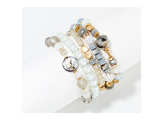 Susan Graver Set of 5 Simulated Pearl & Bead Bracelets