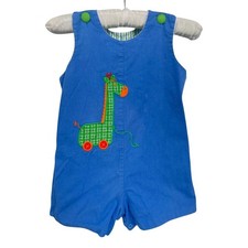 Mulberry Street 24M 2Y Infant Boy Blue Romper Reversible Dinosaur Boutique