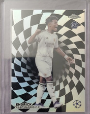 2025 Topps Chrome Mindgame MG-17 Endrick Real Madrid Rookie UEFA Soccer Card. rookie card picture
