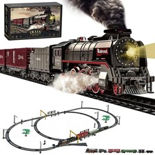 Elektrisches ferngesteuertes Dampfeisenbahn-Gleisset mit Licht und Sound Kinder