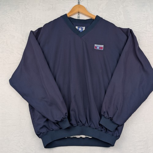 Converse, VTG Converse Jacket Men's 2XL Navy Blue All Star V-Neck Windbreaker Pullover 90s