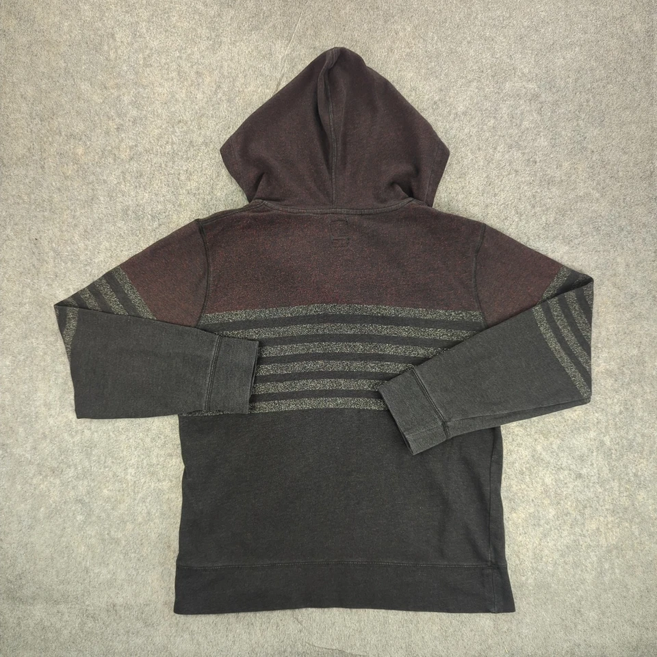 Element Sudadera con Capucha Pullover Para Hombre Mediana Negra Gris Granate Rayas Bolsillo Canguro Foto 2 de 4