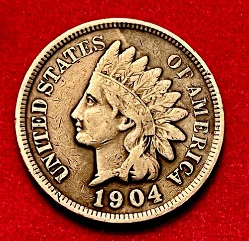 1904 Indian Cent. Gem Coin. Very Fine. JC-423
