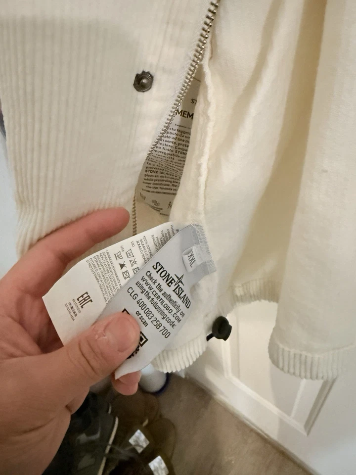 Chaqueta de Pana Thrift Store Find Stone Island Blanca XXL Foto 4 de 4