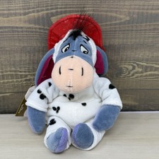 Vintage Disney Store Bean Bag Fireman Dalmation Eeyore 9 Inch With Tags Read