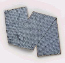 Vintage 56"x11" Scarf Herringbone Pattern Fringed Ends Neutral Tones Blend