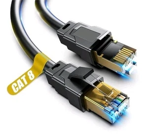 10ft Chat 8 Câble Ethernet RJ45 Super vitesse 40Gbps Lot LAN Plaque d'or réseau
