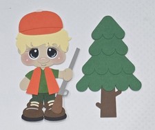 Hunter Blonde Hair And Tree . Scrapbook, Card Making Paper Piecing