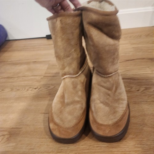 UGG Australia Ultimate Short Chestnut Suede Sheepskin Boots Womens 10