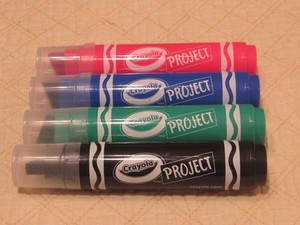 Crayola Project XL Poster Markers (Set of 4) (Black, Red, Blue, Green)
