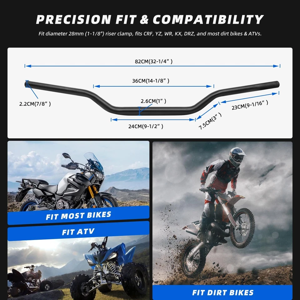 Manillar para Yamaha TTR225 TTR110 TTR125 TTR230 TTR250 1 1/8" 28mm Fat Bar EE. UU. Foto 3 de 4