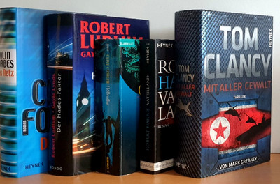 BUCHPAKET+THRILLER+5 BÜCHER+TOM CLANCY+ROBERT LUDLUM+TB+HC+BUNDLE