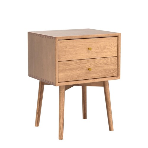Night Stand, Midcentury Modern Solid Wood Nightstand with Drawer, Durable Stu... - Picture 4 of 8