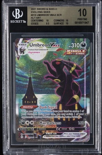 2021 POKEMON SWSH EVOLVING SKIES SECRET RARE ALT ART UMBREON VMAX BGS 10