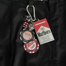 Vintage Retro Creative Cigarette Case Dice Elements Keychains Clothing Pendant