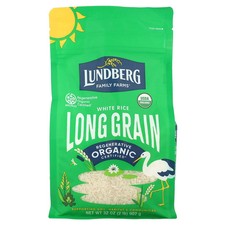 Lundberg Organic White Long Grain Rice 32 oz 907 g BPA-Free, Gluten-Free,