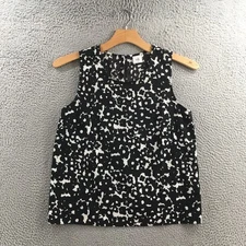 Cabi Tank Tops Womens Medium Black Floral Pullover Sleeveless Round Neck Casual