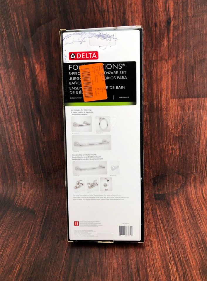Delta Faucet Foundations 18-Inch Towel Bar In Polished Chrome - Modern Bathroom Hardware - View #7