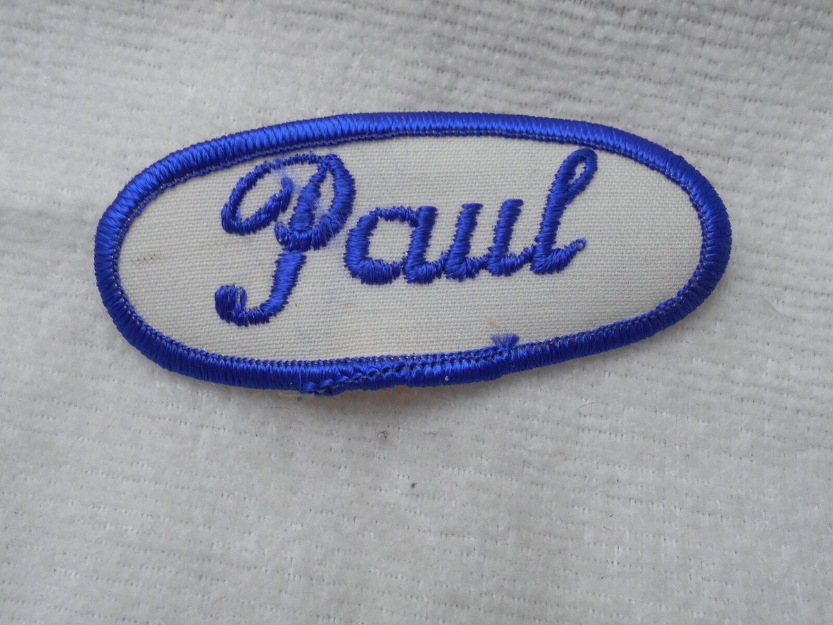 PAUL USED EMBROIDERED VINTAGE SEW ON NAME PATCH TAGS ASSORTED