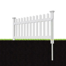 Newport Picket Fence No-Dig Steel Pipe Anchor Kit, Zippity Outdoor 3 ft. x 6 ft.