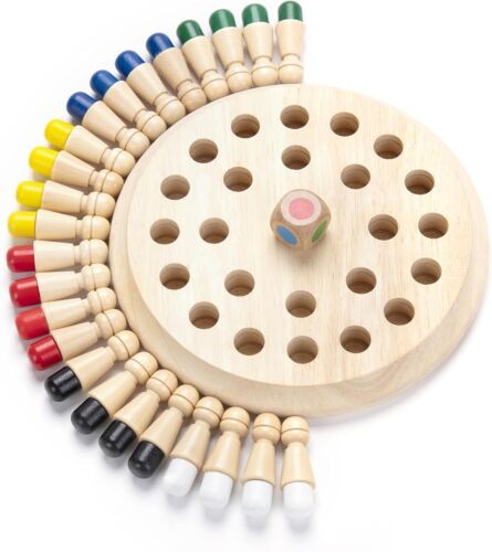 Wooden Memory Chess Matching Game: Family Board Games for Kids and Adults, Monte