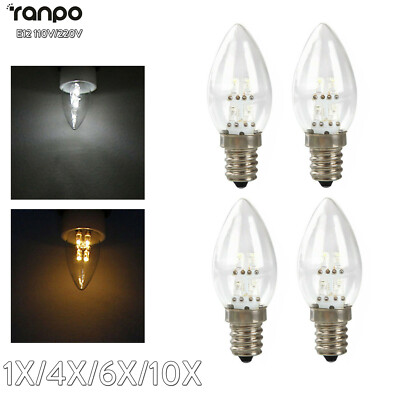 1X 10X E12 LED Kerzenglühbirnen  kleine Schraublampe Tisch Schreibtischlampe ED