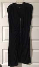 Guess Zip Up Dress Black Lined Sz L
