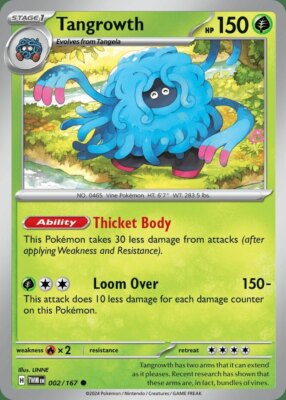 x4 Tangrowth - 002/167 - Common Pokemon SV06 Twilight Masquerade M