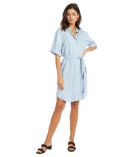 Karen Kane Women's Short Sleeve Shirtdress, Chambray