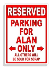 Personalized Parking Sign Wall Decal Metal Sign No Parking Customized Alan