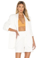 Bardot Relaxed Blazer Ivory White Linen Minimal Wedding US 6 NWT 149