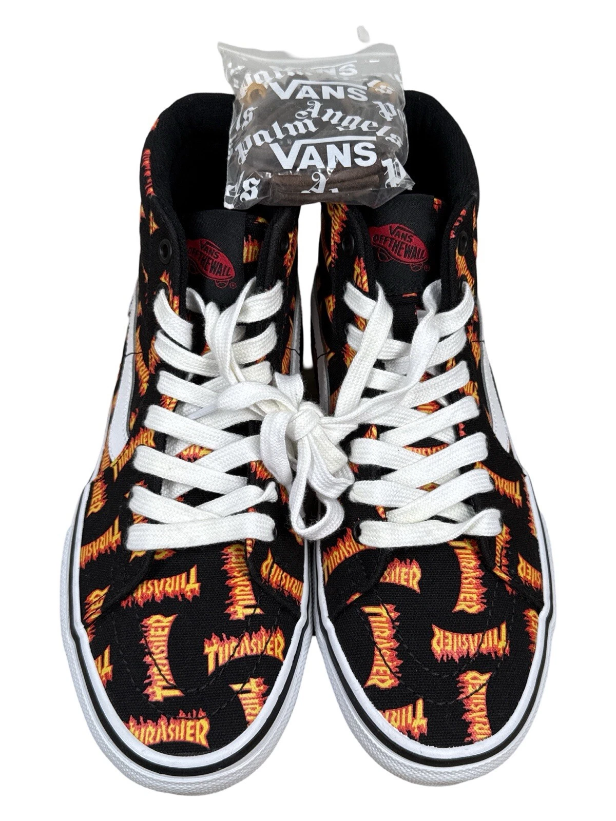 Vans x Thrasher Skate Low Top PopCush Nero Multi Fiamma Logo Uomo Taglia 7 5 NUOVO