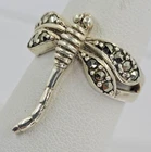 Cute Vintage Marcasite Sterling Silver 925 Dragonfly Ring Size 5.5