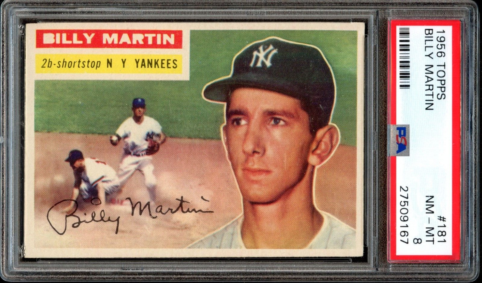 BB - 1956 Topps - #181 - Billy Martin - PSA 8 - NM-MT