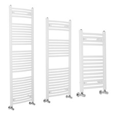 White Curved Bathroom Towel Rail Rad Radiator Central Heated Warmer Ladder