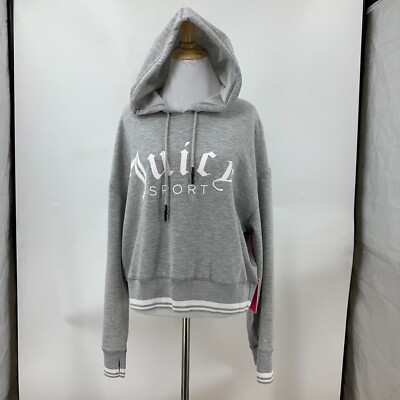 Juicy Couture Sport Hoodie Womens M Medium Gray Thumbholes