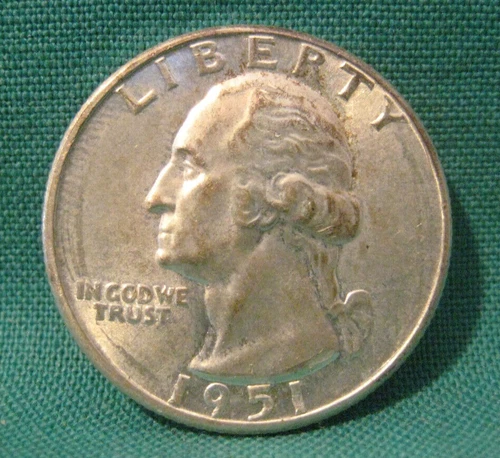1951-P Washington 90% Silver 25c-Uncirculated-Lustrous-Sharp Details-#365