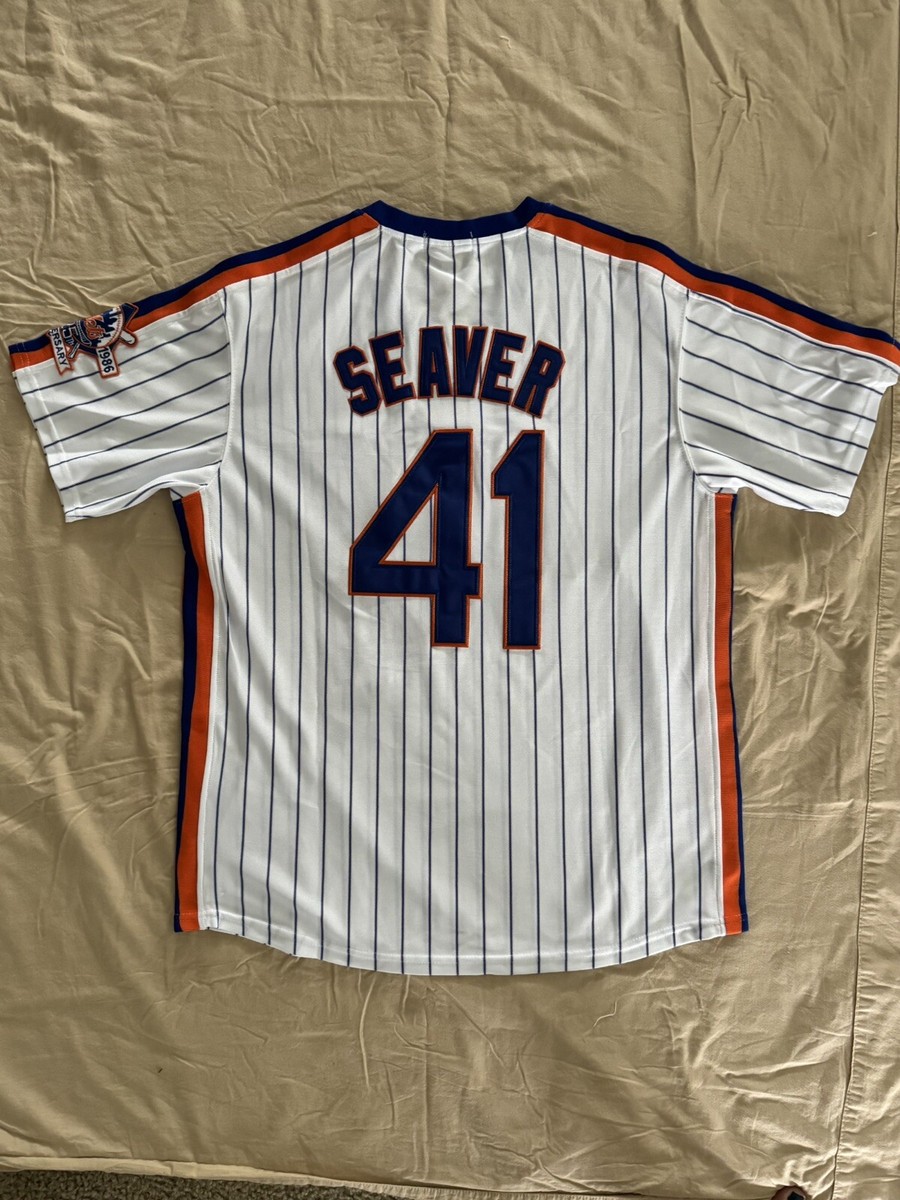 Tom Seaver New York Mets Jersey Large W/ 25th Anniversary Patch