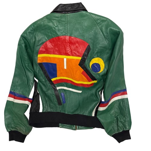 Vintage 90s Tannery West Hip Hop Leather Jacket Men’s XL Green *See Description