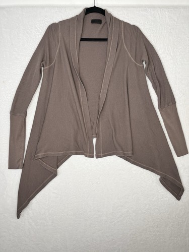 Adriano Goldschmeid AG M/L Pima/Modal Brown Waffle Wrap Cardigan Lagenlook Layer - Picture 3 of 15