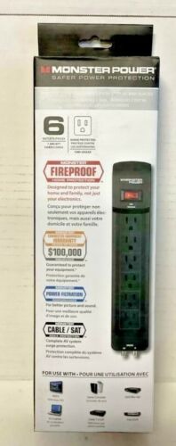 NEW Monster Core Power Black EXP 600 AV EF Surge Protector 6 Outlets 121867-00 - Afbeelding 1 van 3