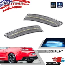 2PC LED Side Marker Lights Clear Ice Blue For 16-23 Chevy Camaro SS LT LS ZL1 RS