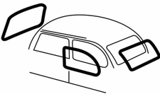 EMPI 3587 CAL-LOOK 4 PC WINDOW KIT 1965-1971 STD BUG & 1971 SUPER BEETLE BAJA