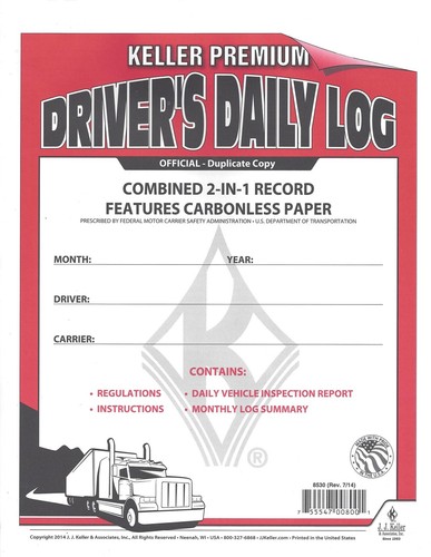 JJ Keller 8530 (705LD )2-In-1 Driver's Daily Log Book w/Detailed DVIR